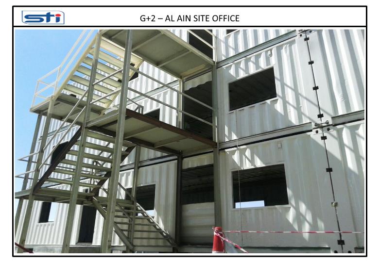 Back view of G+2 Al-Ain Site Office.